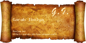 Garab Ibolya névjegykártya